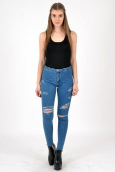 Distressed High Waist Jeans