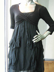 Jersey dress trimmed with silk