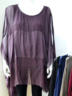 Silk poncho dress top