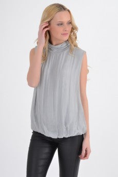 High neck Silk top