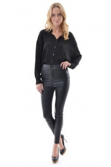 High Waist Leather Trousers